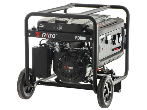 Gruppo elettrogeno monofase a benzina Rato R3000 - Carrellato - 2.7 Kw