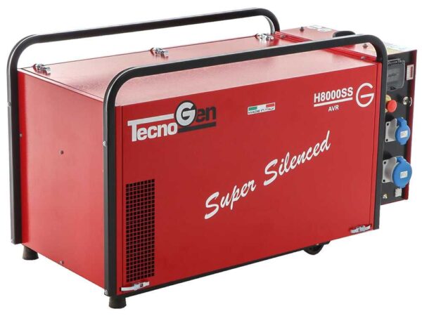 TecnoGen H8000SS - Generatore di corrente silenziato a benzina 5.8 kW - Continua 5.2 kW Monofase