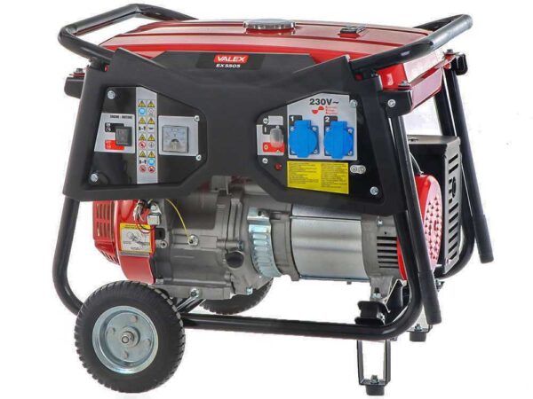 Valex EX 5505 - Generatore di corrente a benzina carrellato 5.5 kW - Continua 5 kW Monofase